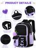 Pink Large Capacity Three-Piece Backpack Set for Junior High School Girls