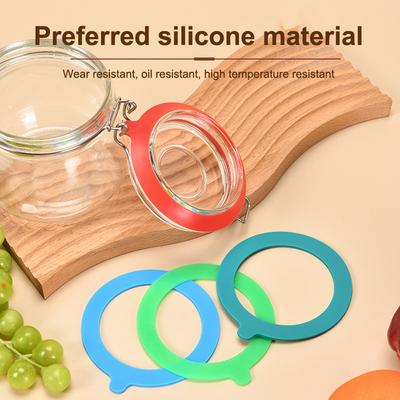 10Pcs Replacement Gasket Airtight Silicone Seal Glass Jar Seal Sealing Ring Gasket For Clip Top Storage Container Jar Canning