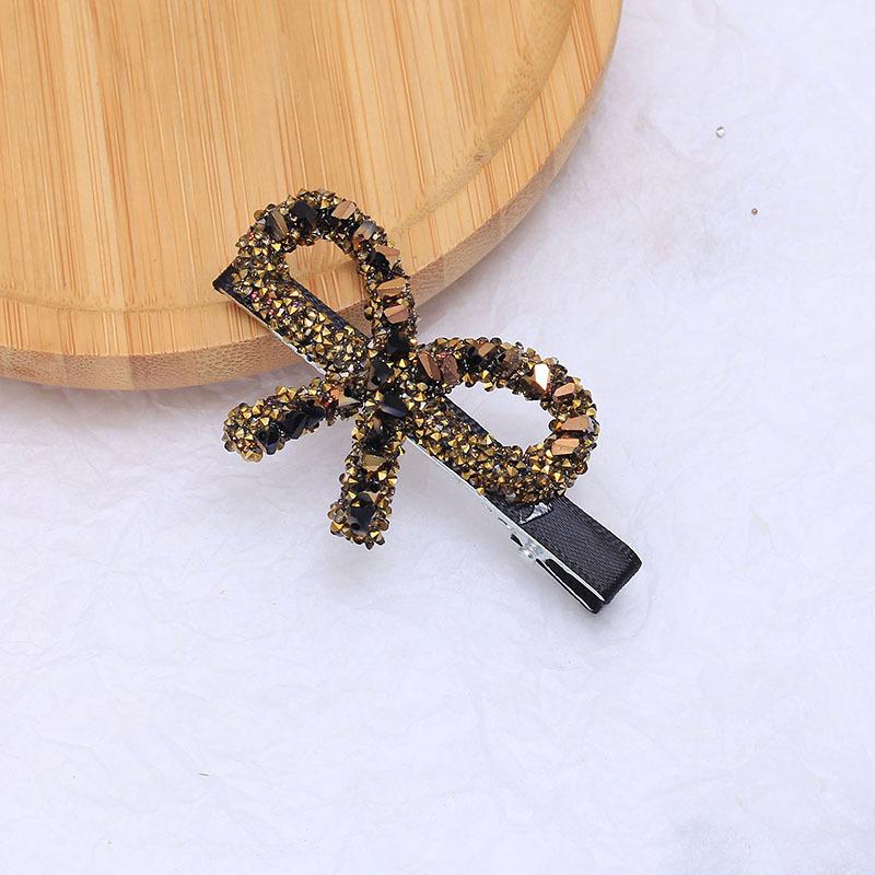 Light Luxury Rhinestone Bow Hairpin, High-End Bangs Clip, Side Headgear Hairpin, Hair Clip, Female