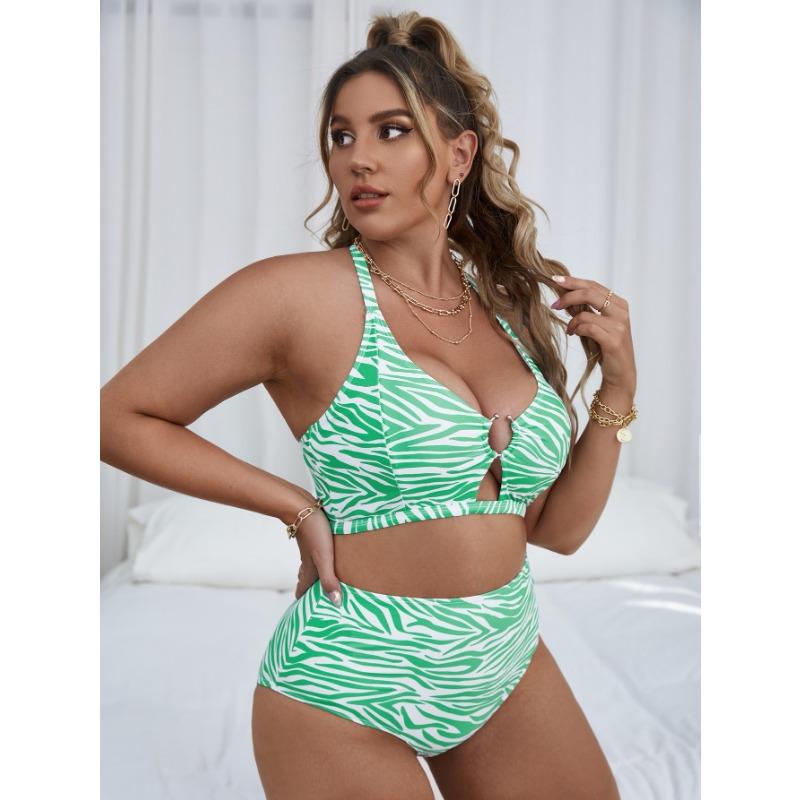 

Женский купальник с высокой талией, сексуальный, большого размера, пляжный, приморский, бикини 4XL
