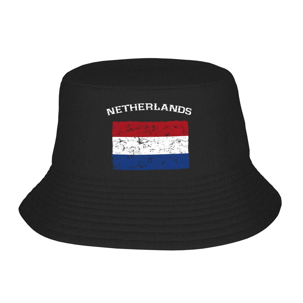 Netherlands Bucket Hat  Outdoor FisherUnisex Caps For Unisex Retro Hunting Sun Hats Foldable Graphic Cap