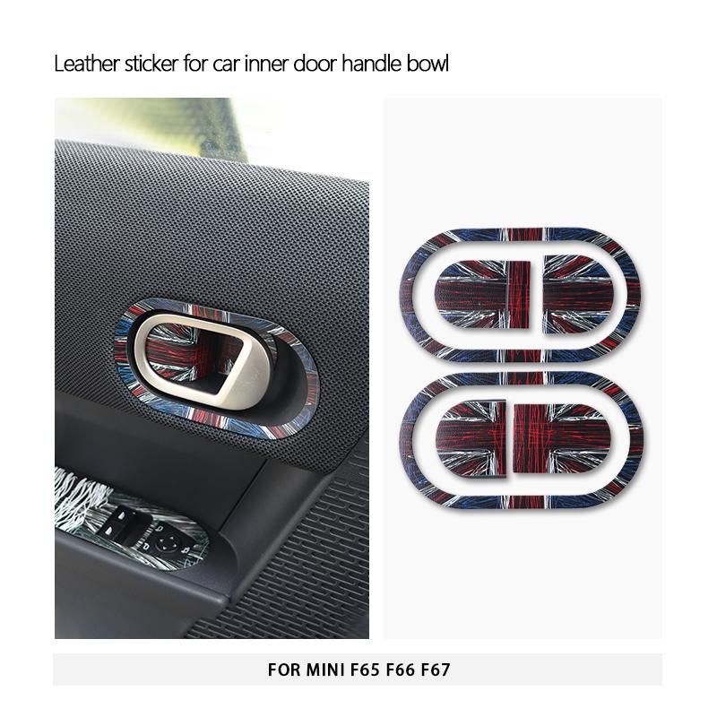 2pcs/4pcs For Mini Cooper F65 F66 F67 2024 2025 Car Inner Door Handle Bowl Trim Decoration Stickers Interior Car Accessories