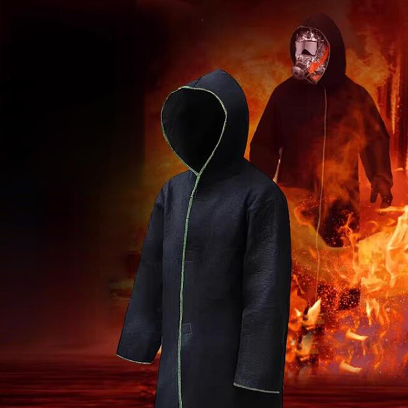 

Carbon Fiber Fireproof Suit Fire Blanket Hooded Multifunction for Workshop 130cmx53cm