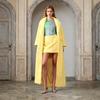 Simple High-end Fashion Suit Long-sleeved Lapel Woolen Windbreaker Coat + Short Skirt Women