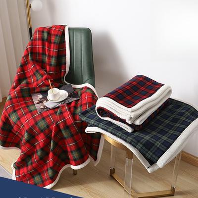 Scottish Blanket Checkered Knee Cover Blanket Office Nap Blanket Lambskin Nap Blanket