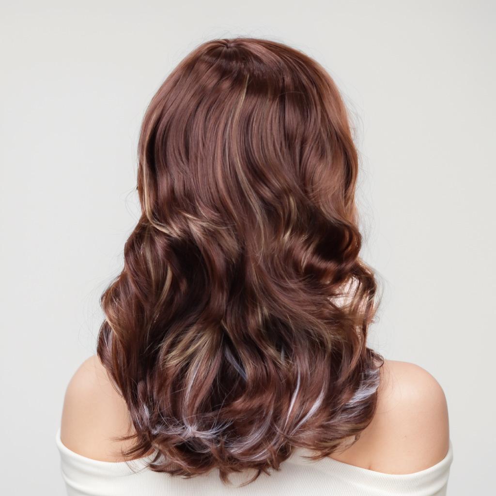 Parrucche Sintetiche Lunghe Ondulate Naturali Per Donna Ombre Biondo Bruno Ondulato Parrucca Naturale Capelli Resistenti al Calore Parrucche