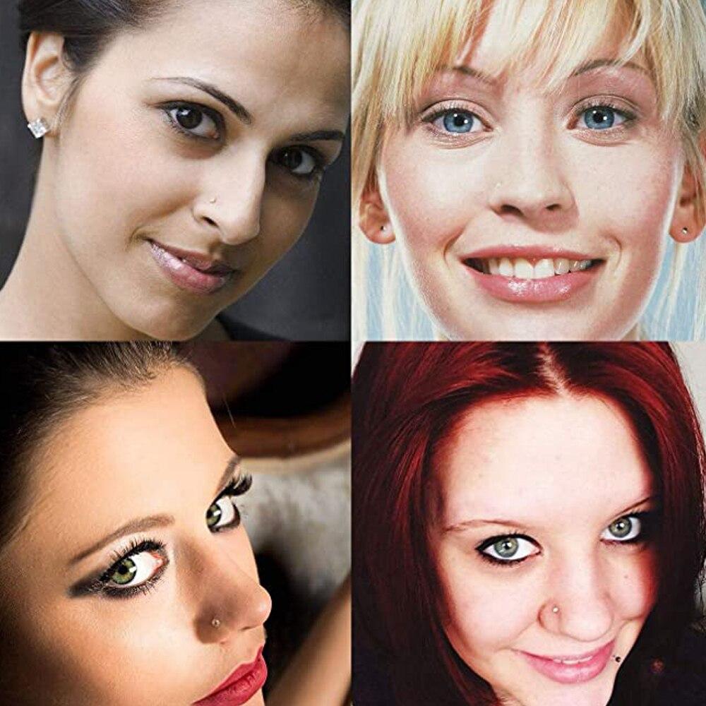 Stainless Steel L Shaped Nose Rings Cz Nose Stud Body Piercing Jewelry