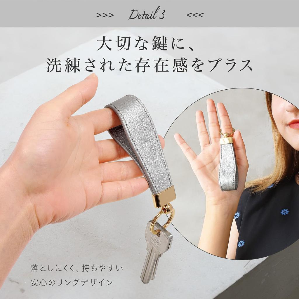 Echtes Leder Schlüsselanhänger für Riemen Schlüssel Schlüssel für Kleine Smart Autos KH3 [BLAU AUFRICHTIG] Frauen, Stil, Ring, Anhänger, Clip, Schlüssel, / (Dunkelbraun)