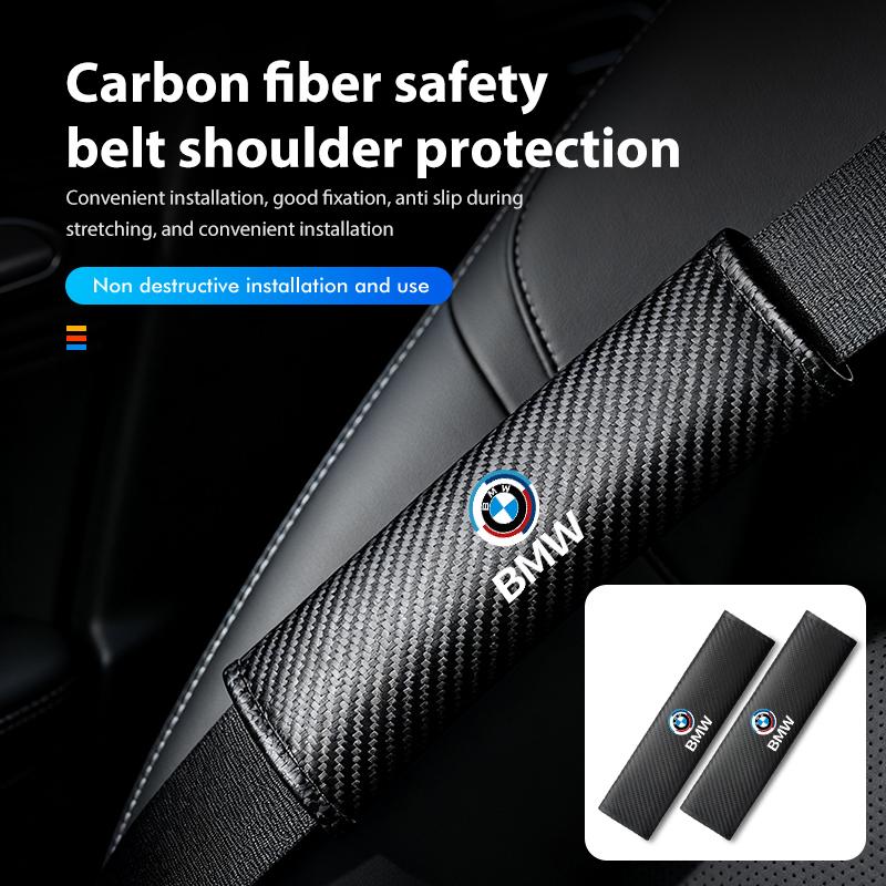Car Seat Belt Carbon Fibre Shoulder Protection Pad Accessories For BMW Performance M2 M3 M4 X1 X3 X4 X5 E87 X7 E91 G20 SFGHN1