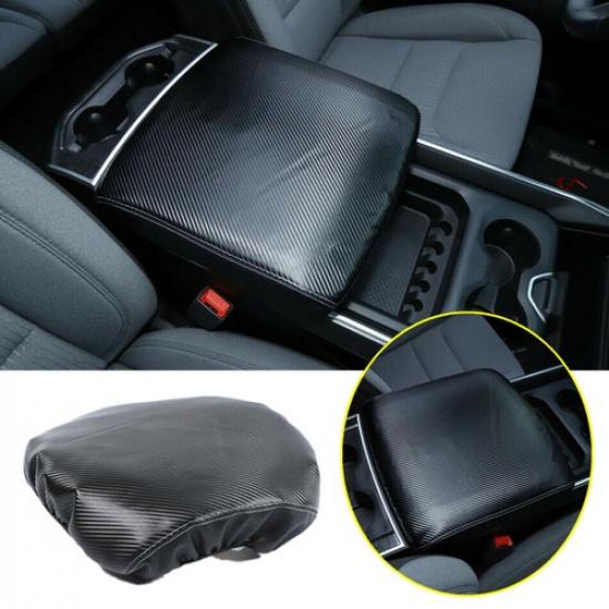 For -2024 Dodge RAM 1500 Carbon Center Console Armrest PU Leather Pad Cover