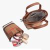 Vertical Square Bag Women Canvas Plaid Leather Handbag Shoulder Crossbody Bag Casual Commuter Tote Dark Brown