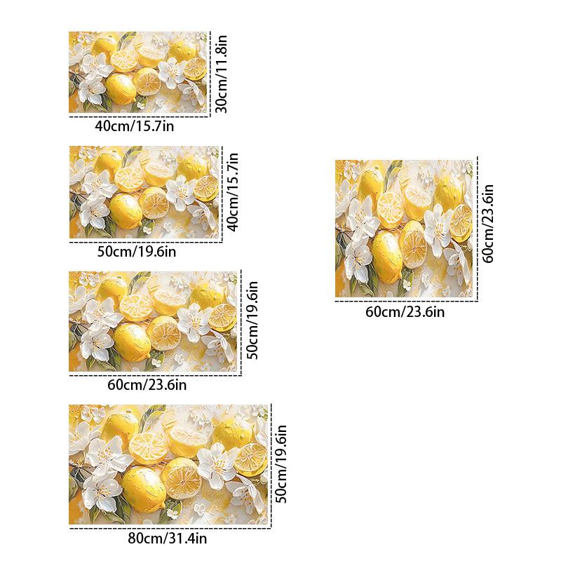 1Pcs Rubber Drying Mat With Lemon Floral For Coffee Shop Restaurant Kitchen Carpet Tableware Durable Diatom Mud Table Mat Pet Mat Coffeeware