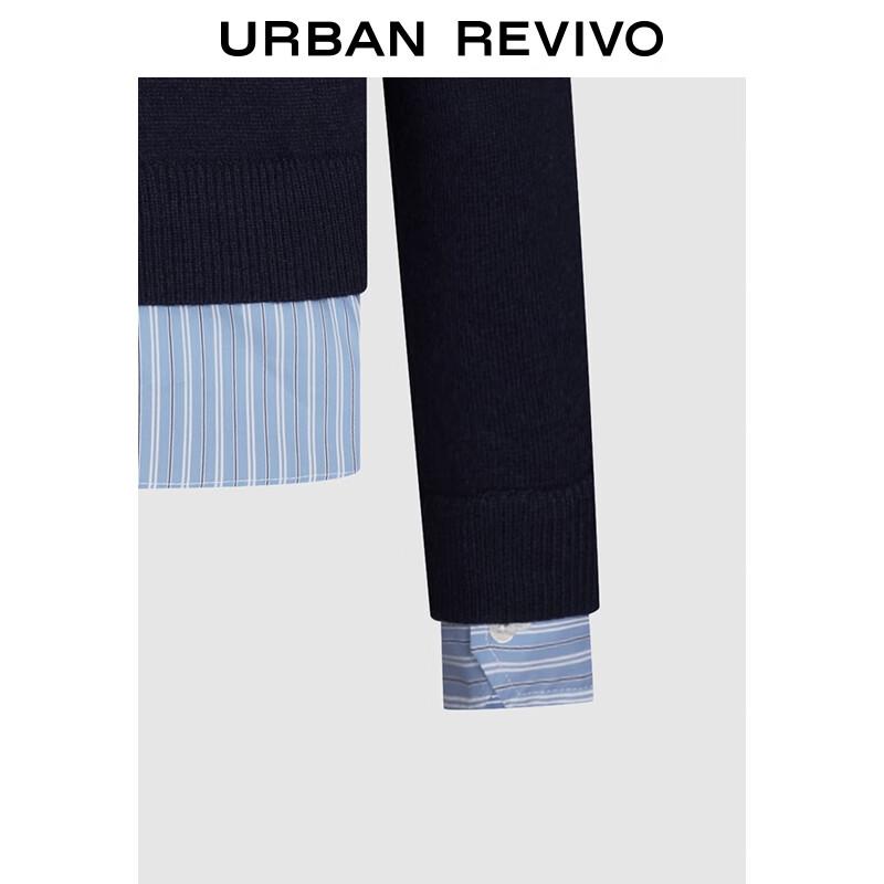 UR Women's Faux Two-Piece Color-Block Stripe Knit Top