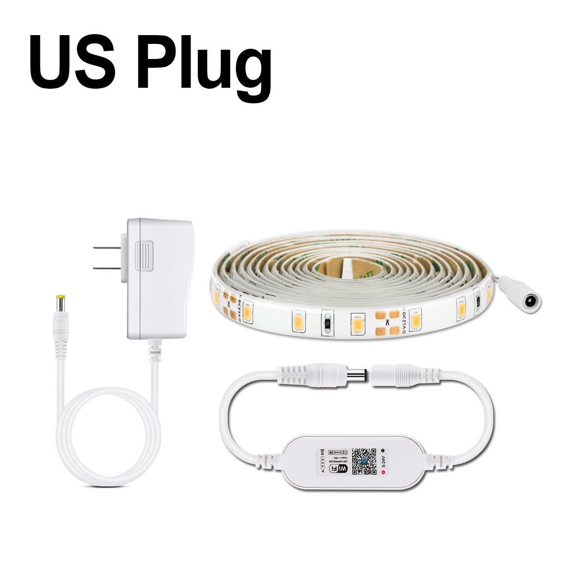 

Tuya WIFI LED Strip Light DC 12V Wireless App Control 2835 Night Lights Backlighting Smart Home Life Work With Alexa Google Home Warm White&1m
