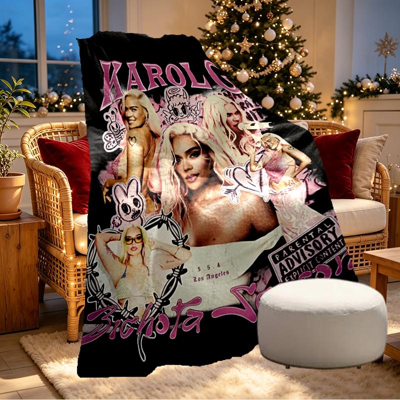 Karol G Print Blanket - Soft & Comfortable, for Bedroom, Travel, Sofa, Home Decoration - Birthday Christmas Gift for Friend