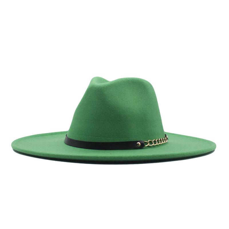 Autumn and winter top hat British classic jazz hat woolen hat big brim cm flat edge top hat