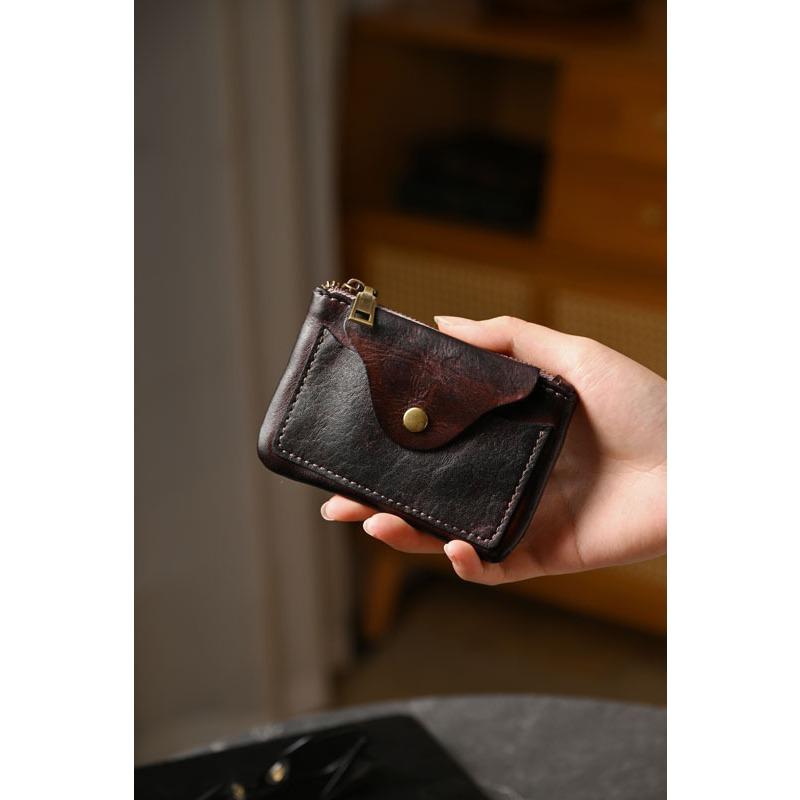 Change Bag Zipper Snap Button Compact Portable Card Bag Wallet