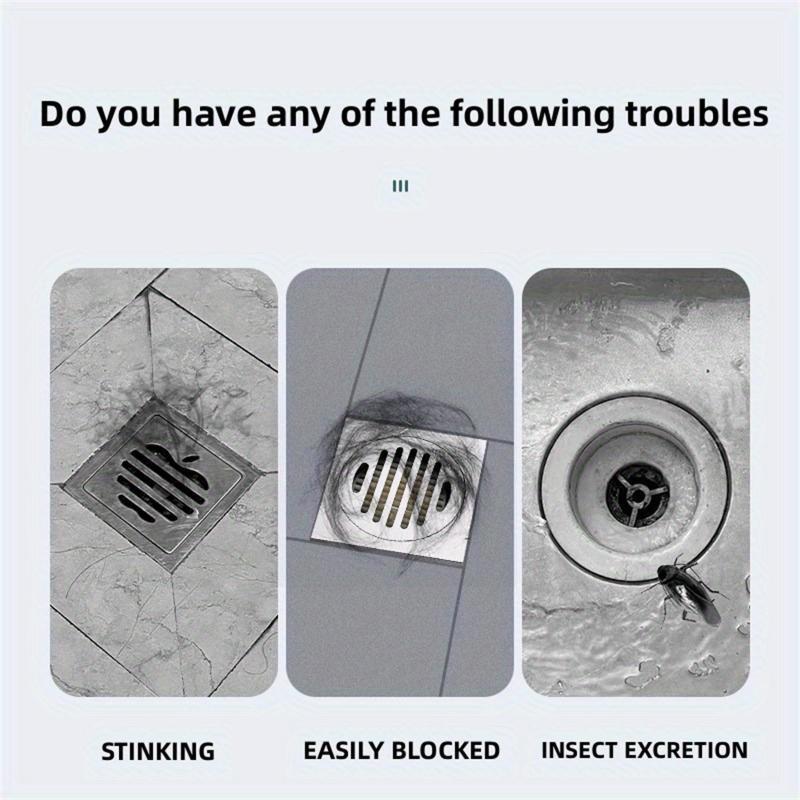 Toilet Silicone Floor Drain Pad Insect Proof Sealing Cap Bathroom Drain Cover Kitchen Sink Bathtub Hair Stopper Deodorize Floor Drain Mat