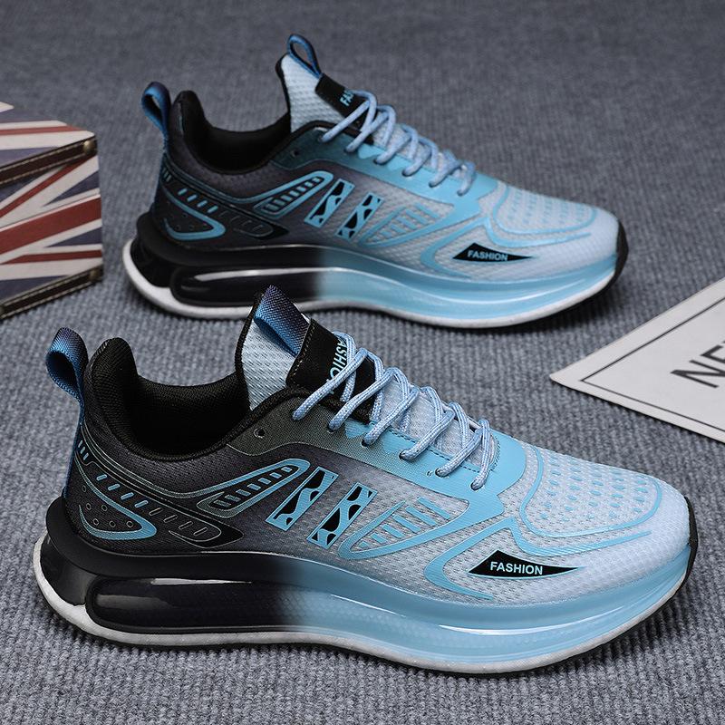 Mens Mesh Breathable Lacing Thick Sole Wearable Grip Clash Color Casual Shoes Daily Hundred Modeling Sneakers
