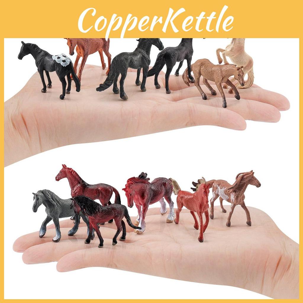 Miniature Horse Model Collectible Pvc Static Figurines Set Animal Model For Display And Decor