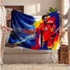 Coperta in pile personalizzata Lamine Yamal con logo del calcio, testo con nome personalizzato, morbida, calda, coperta da divano per la casa