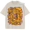 Summer Mens Black Washed T  Shirt Dragon Ball Z Super Saiyan Goku Golden Dragon Dragon Balls Flames High  Quality