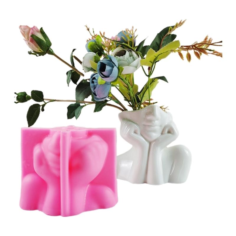 Silicone Molds For Cements Form For Flowerpot Mold Epoxy Resin Silicone Candle Mold Concrete Cements Clay Making Mould розовый