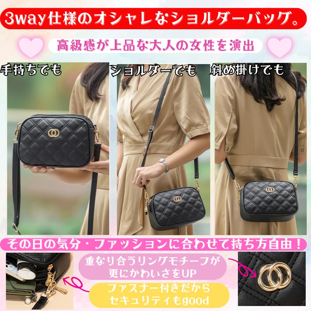 ORIJIRI Damen-Handtasche, Kleine Umhängetasche, Geldbörsen-Tasche, Niedliche Umhängetasche, PU-Leder, 3-Wege Mini-Umhängetasche