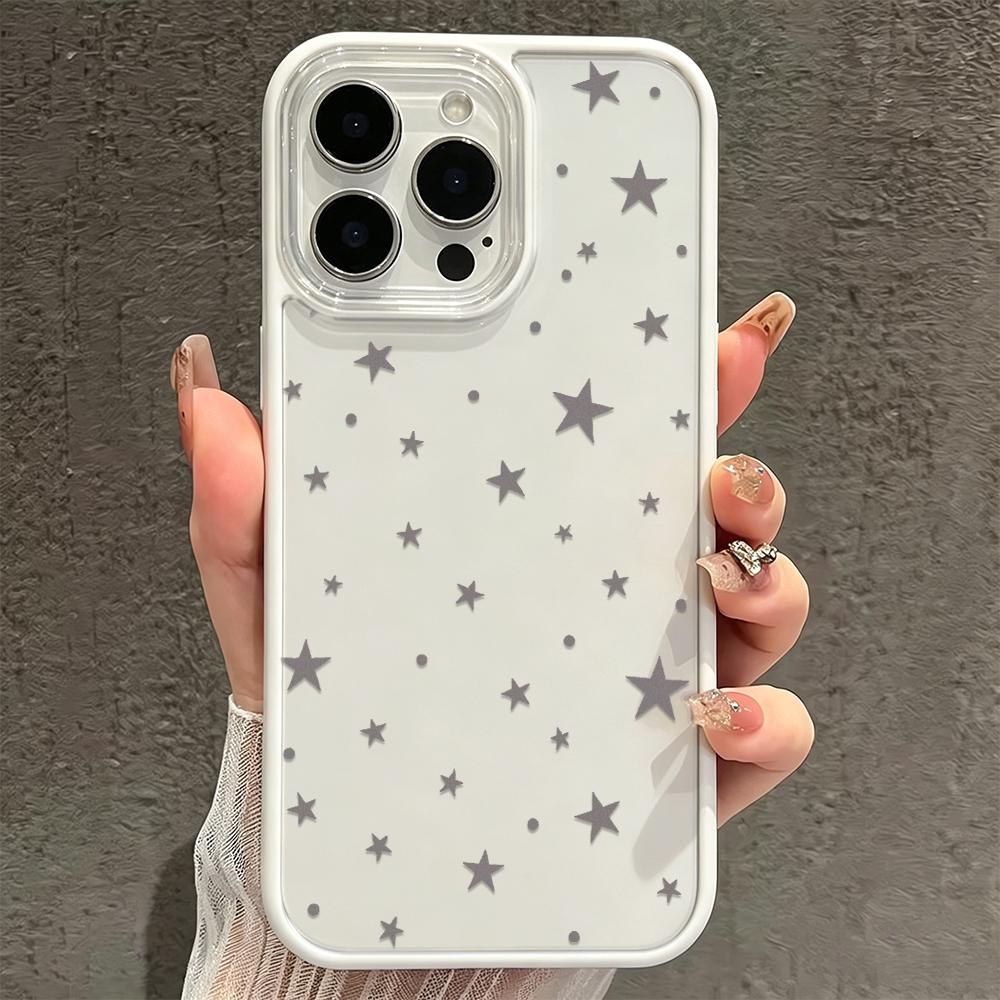 Silver Star Candy Color Silicone Case For Iphone 11 13 12 15 17 Plus 14 16 Pro Max Bright Soft Touch Back Cover