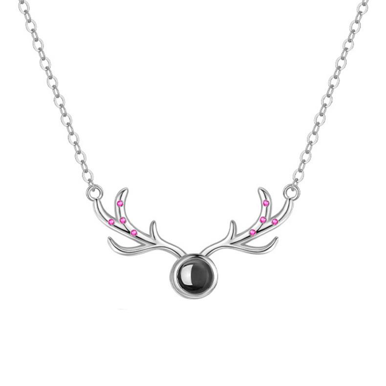 Yilu You Project Necklace for Women Japanese and Korean Simple Students Mori Department Little Elk Antler Pendant Collarbone Chain