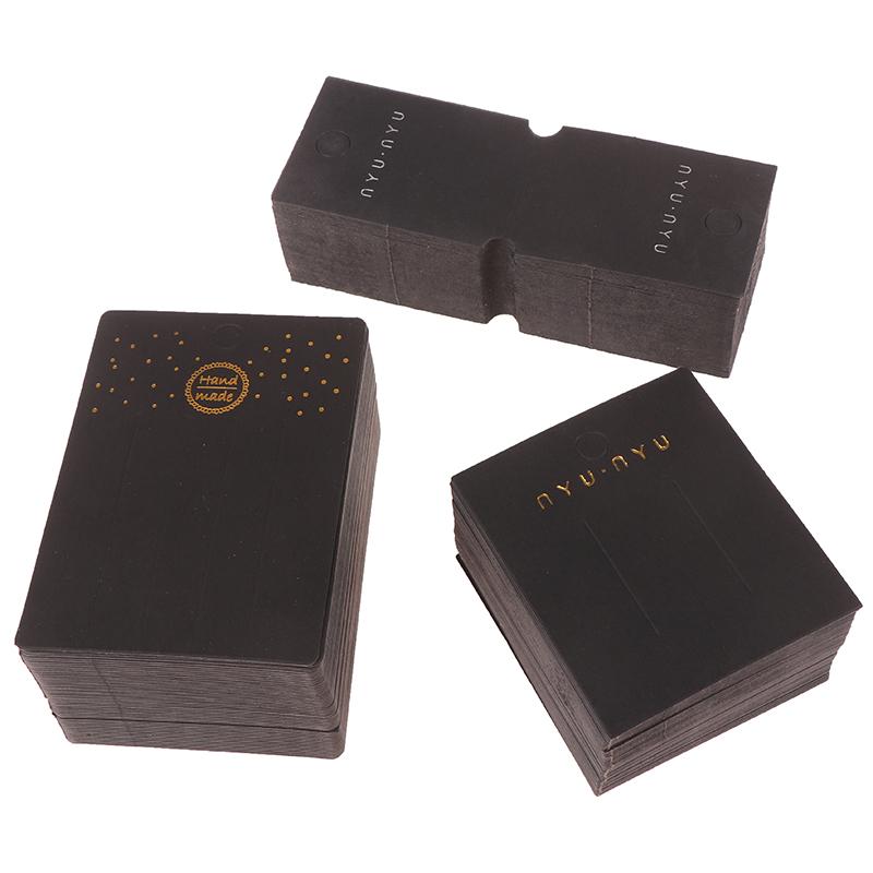 100Pcs Hairclips Hairpin Display Cards Paper Holder For Diy Hair Jewelry Cute Black Packing Labels Retail Hanging Tags