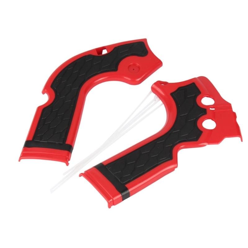 Plastic Motorcycle Frame Covers for CRF250R/CRF450R with Honeycomb Insets and Preformed Mounting Openings for Dirt Bike Contact Areas