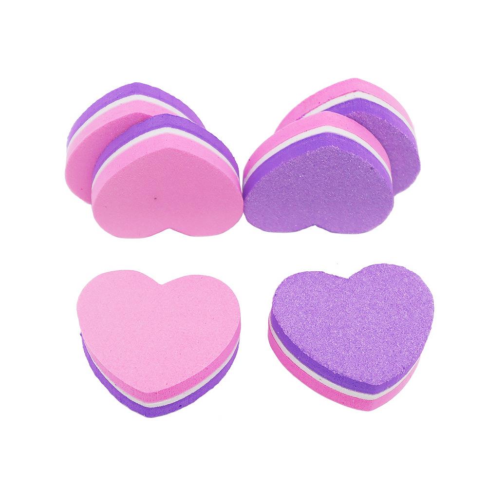 Herzförmige Schwamm-Nagelfeile & Buffer: Hochelastisch, Waschbar, Kein Schleifen erforderlich, Modisches Nailart-Werkzeug