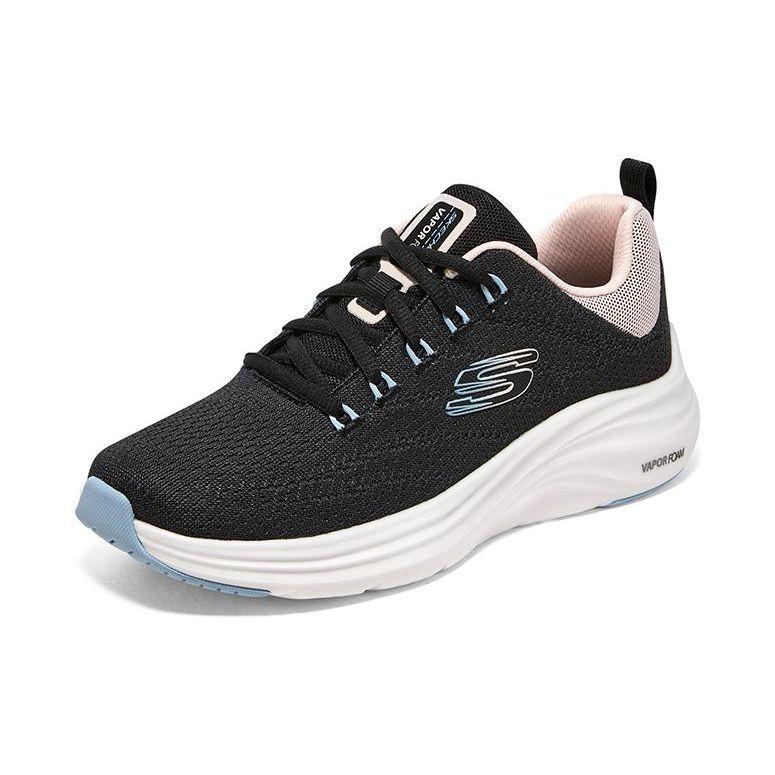 Skechers Vapor Foam Cloud Fabric Comfortable Daily Shock Absorbing Breathable Mid-Top Lifestyle Casual Shoes Women sneakers Black White 150022-BKMT