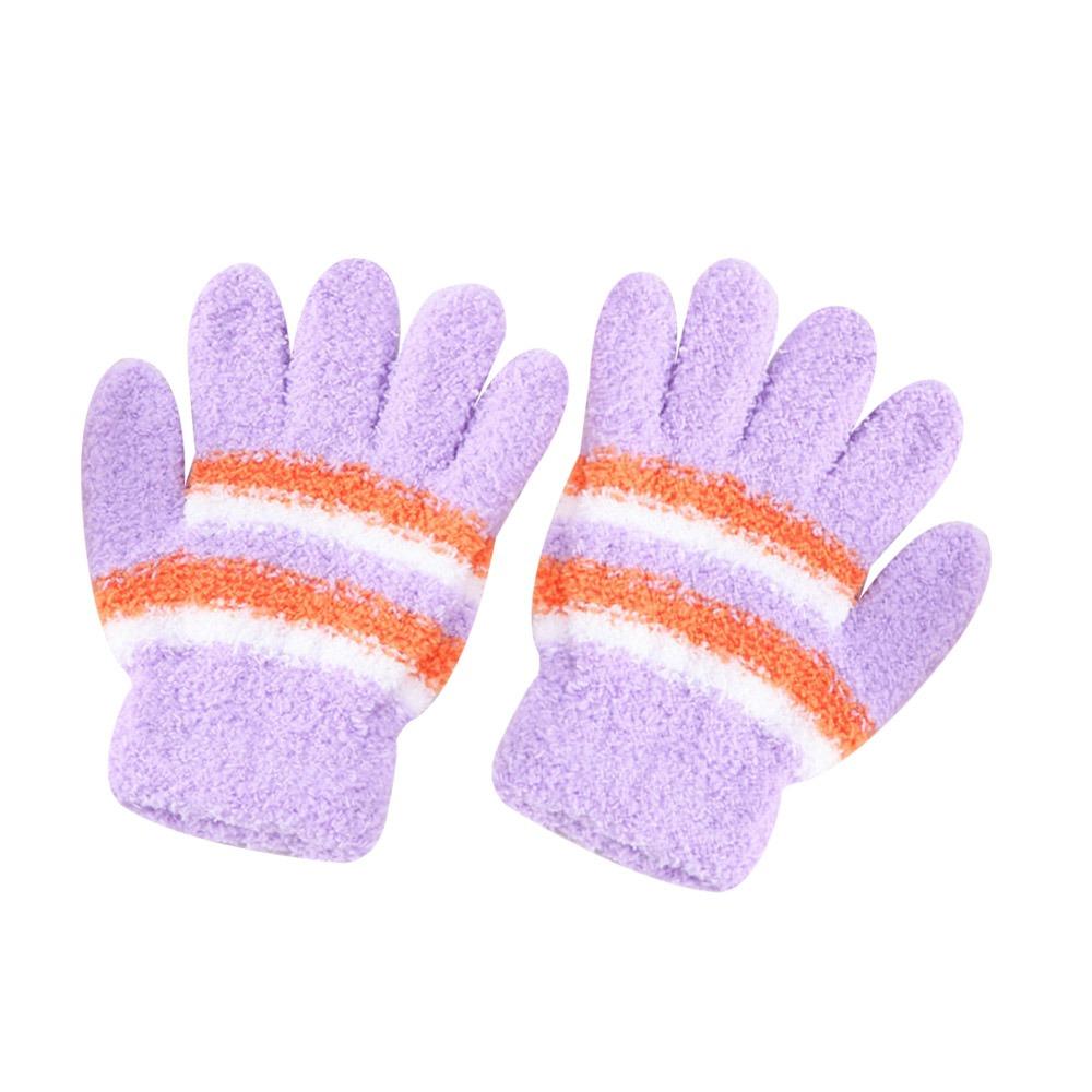 Cute Warm Kids Winter Gloves Windproof Full Finger Children Mittens Elastic Candy Color Baby Gloves for 6-9 Years Old Outdoor