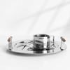 Silver Stainless Steel Coffee Serving Tray Storage Tea Desktop Coffee Snack Plate Nordic Home Decoration for Restaurants Kitchen