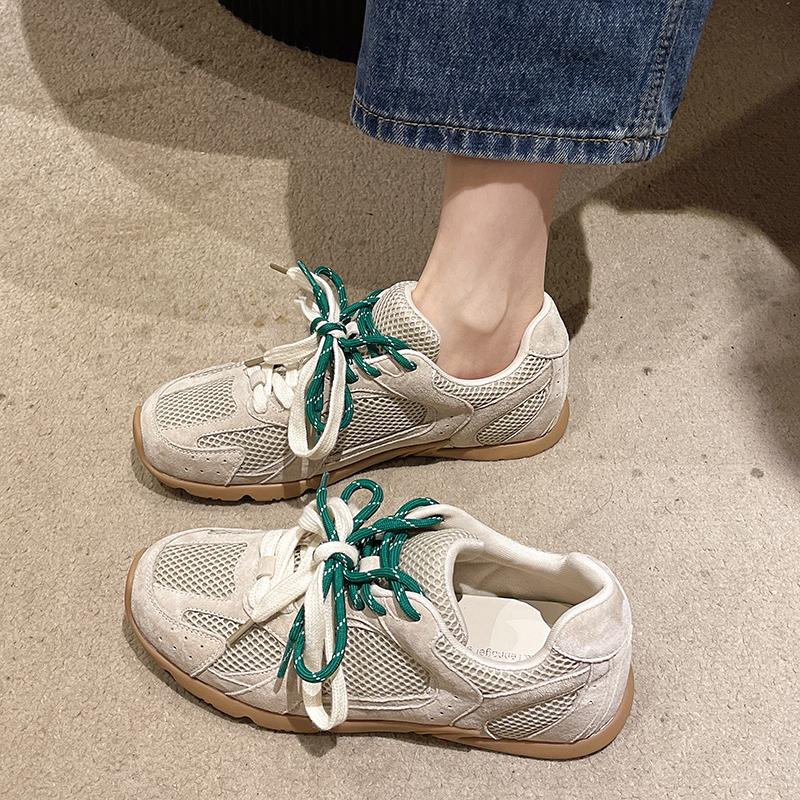 Fashion 2025 New Hot Selling Suede Mesh Flat Loafers Shoes for Women Street Series Lazy Walking Shoes Spring Casual Running Shoes