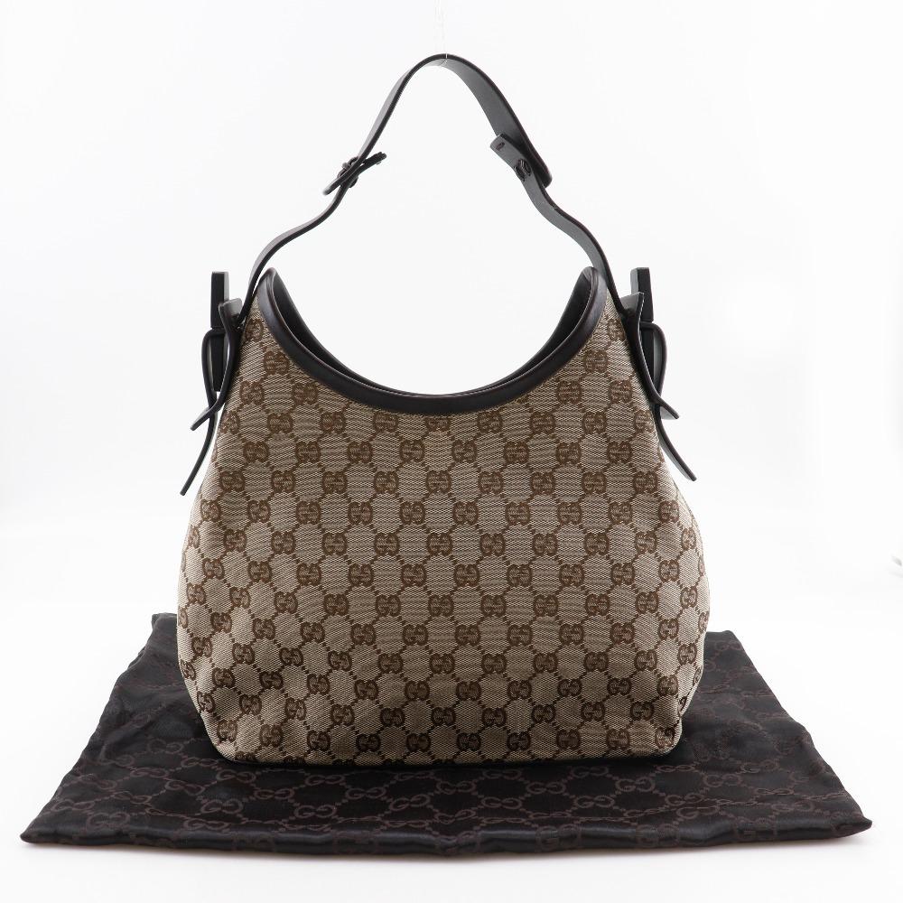 GUCCI Semi-Shoulder Shoulder Bag 1669 Brown GG canvas Women Used