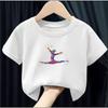 Kids Summer Short Sleeve T-Shirts Watercolor Gymnastics Art Graphics Print Girls GYM Lover Birthday Gift T-shirt