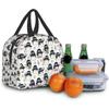 Cute Penguin Musician Pattern Lunch Box Bento Box Insulated Lunch Boxes Reusable Waterproof Lunch Bag for Office Picnic Hiking