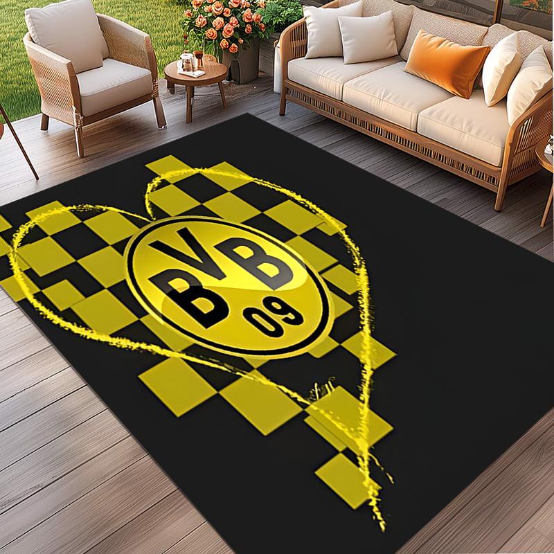 Borussia Dortmund Print Rug, Washable Floor Carpet, For Entryway Dorm Laundry Room Office Study, Home Decor Birthday Christmas Gift