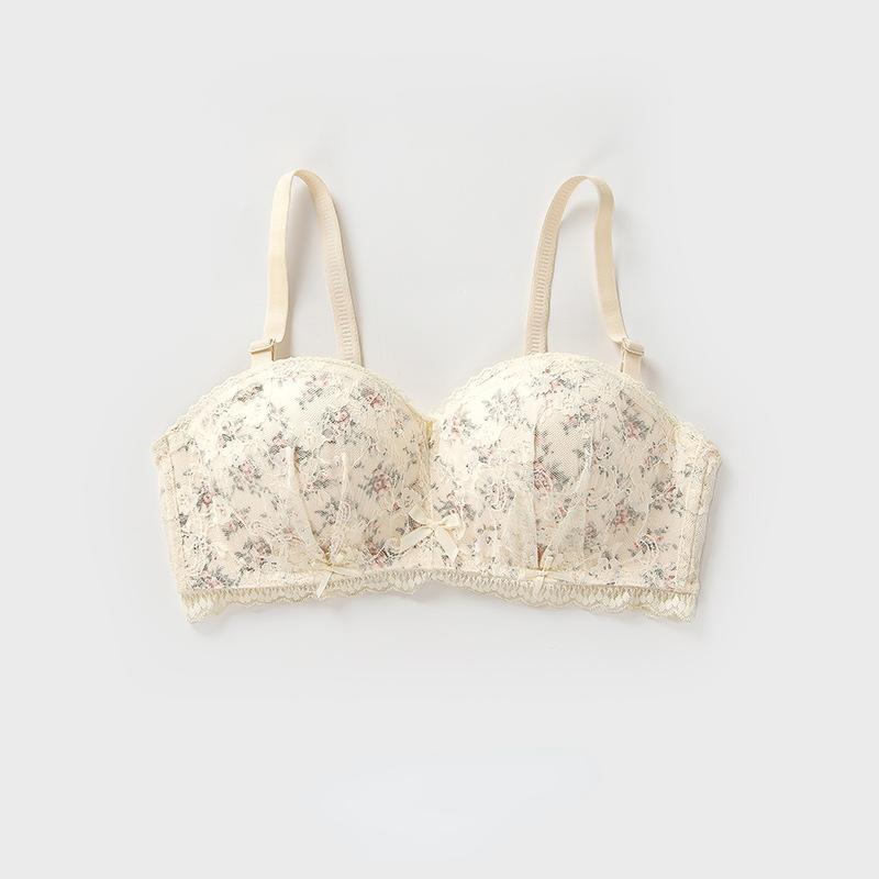 Женский бюстгальтер с половиной чашки с пикантным кружевом и бантом для ...
