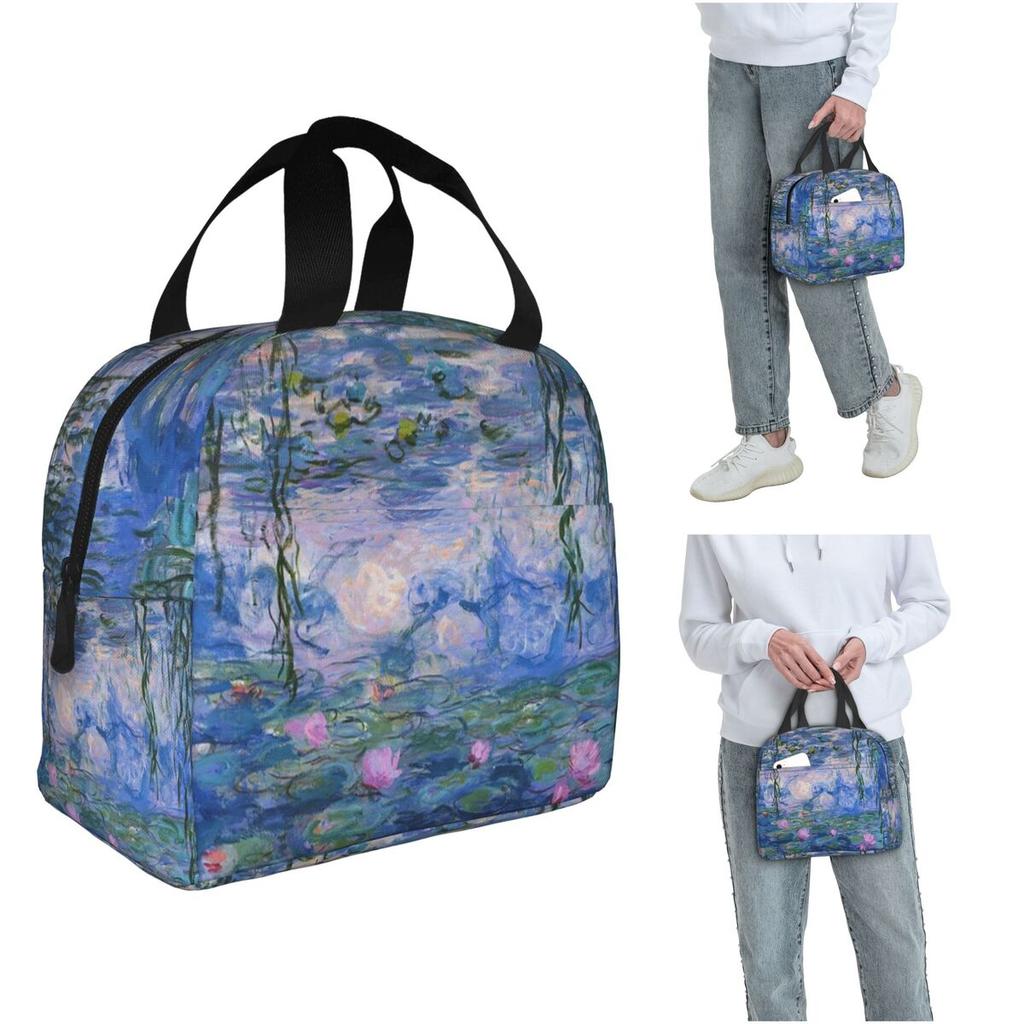 Claude Monet - Water Lilies Insulated Lunch Bag for Women Children Portable Food Boxes Thermal Lunch Box Tote