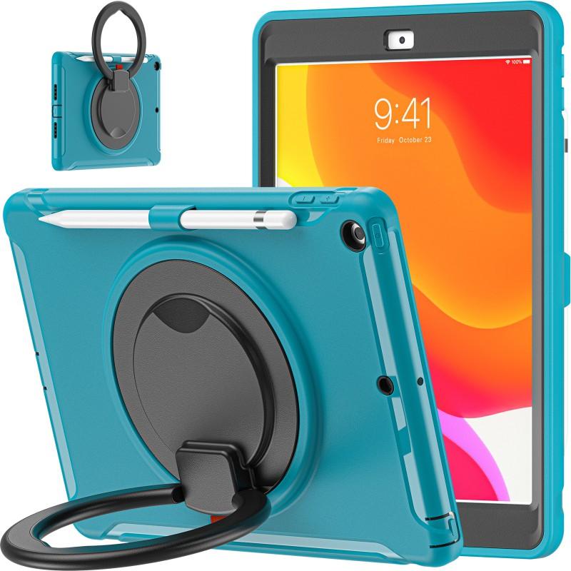 IPad 10.2 Case With Pencil Slot 360 Rotating Handheld Stand Shockproof TPUPC Cover 2019/2020 Models