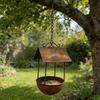 Rusty Iron Automatic Feeding Station Vintage Bird Food Container  Outdoor Garden