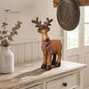 Retro Style Desktop Decorations Rustic Elk Ornament, Handcrafted Resin Deer Figurine, Decorative Vintage Farmhouse Table Ornaments Wildlife Sculpture