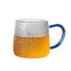 Colored Handle Hammered Glass Cup - Single Layer, Heat-Resistant, Transparent for Water, Milk, or Tea