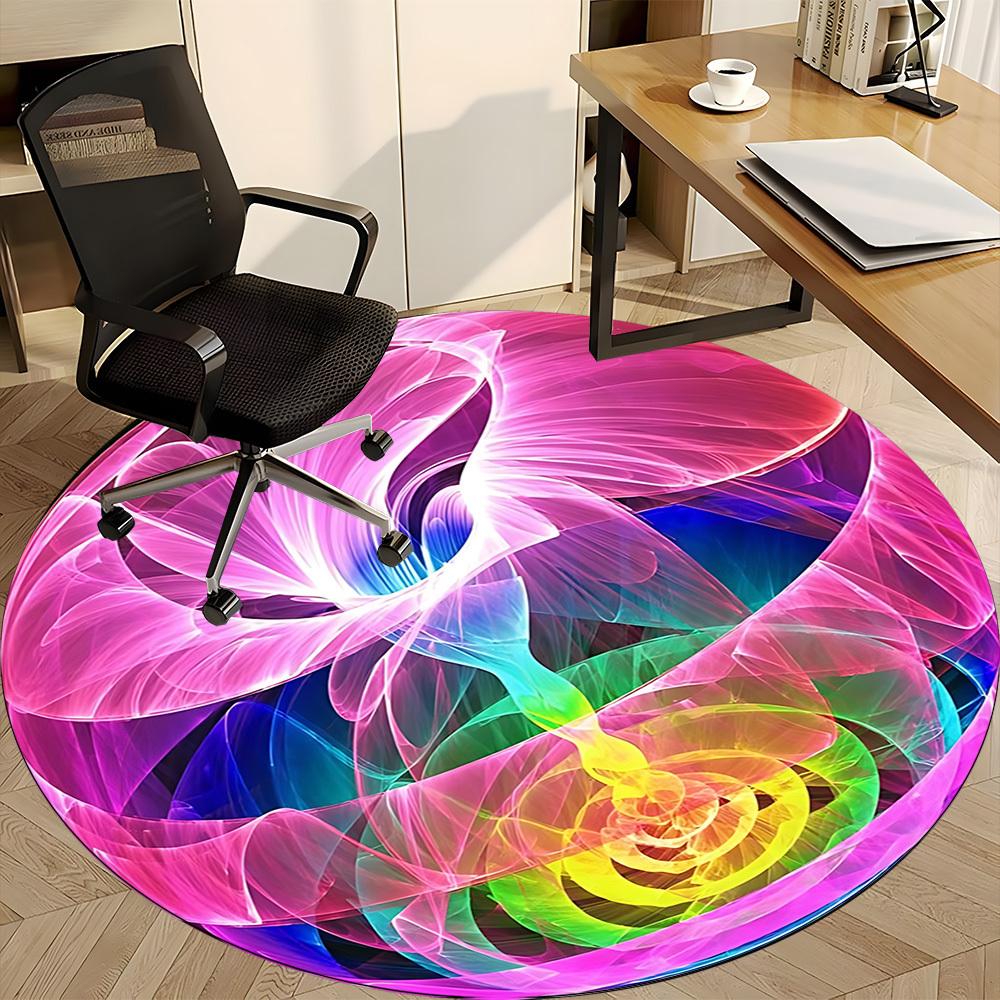 1pc Colorful Sphere Chair Carpet for Office, Soft, Non Slip Polyester Mat, Office, Entryway, Living Room, Bedroom