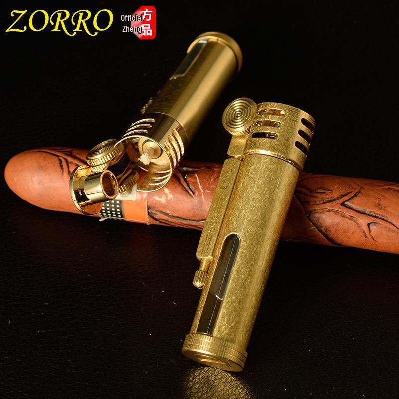 Zorro 556 Transparent Brass Kerosene Lighter - Metal Gift for Men