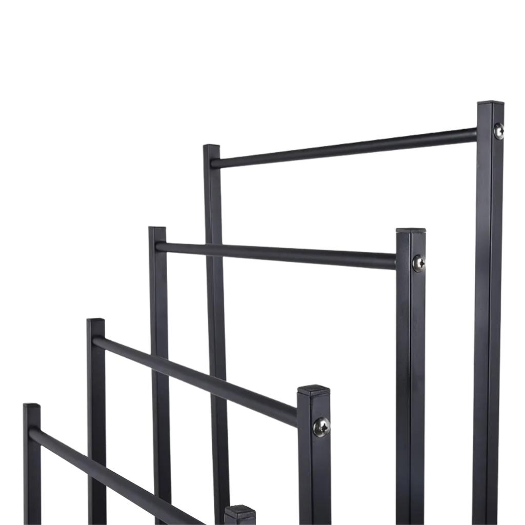 Bathroom Stand with 4 Arms, Loft Style, Black Hanger, Metal Loft Holder